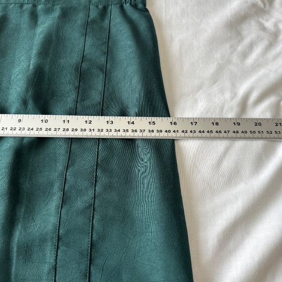 Bantry Bay by Leboff Vintage Pencil Knee‎ Skirt Green Small Front Hem Pleats - Picture 9 of 12